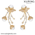 94936 europe artificial elegant design gold diamond pearl earring jewelry for party